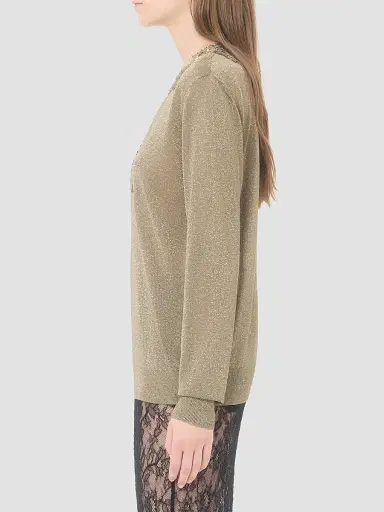 Valentino Garavani Women's Lurex Jumper with Lace | Thumbnail 4