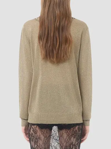 Valentino Garavani Women's Lurex Jumper with Lace | Thumbnail 5