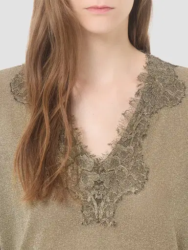 Valentino Garavani Women's Lurex Jumper with Lace | Thumbnail 6