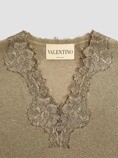 Valentino Garavani Women's Lurex Jumper with Lace | Thumbnail 7