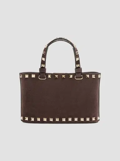 Valentino Garavani Women's Rockstud Mini Suede Top Handle Bag | Thumbnail 3 Valentino Garavani Women's Rockstud Mini Suede Top Handle Bag | Thumbnail 3