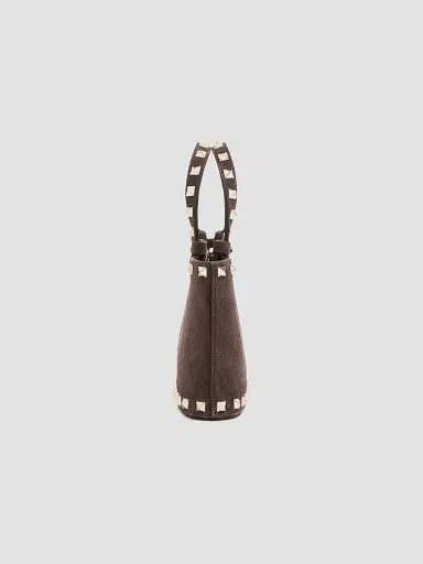 Valentino Garavani Women's Rockstud Mini Suede Top Handle Bag | Thumbnail 5 Valentino Garavani Women's Rockstud Mini Suede Top Handle Bag | Thumbnail 5