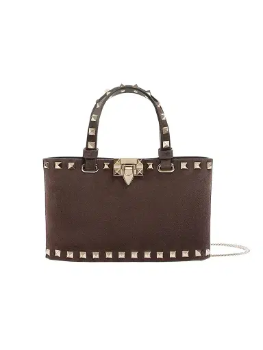 Valentino Garavani Women's Rockstud Mini Suede Top Handle Bag | Thumbnail 1 Valentino Garavani Women's Rockstud Mini Suede Top Handle Bag | Thumbnail 1