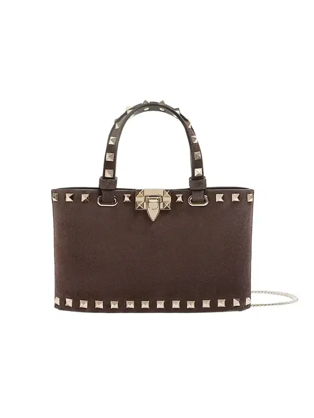 Valentino Garavani Women's Rockstud Mini Suede Top Handle Bag - Ebony