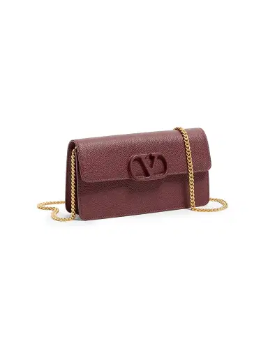 Valentino Women's VLogo Signature Grainy Calfskin Wallet with Chain | Thumbnail 2