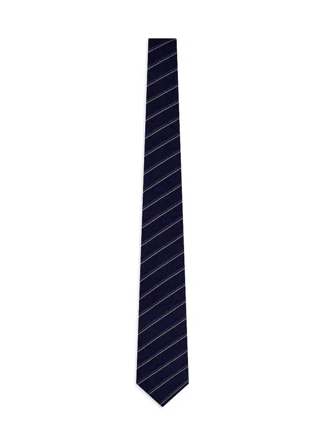 Giorgio Armani Men's Varsity Striped Silk Tie - Blue Fancy
