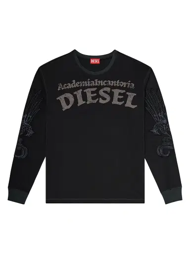 Diesel Men's Logo Graphic Cotton T-Shirt - Off White Black - Size XXL | Thumbnail 1