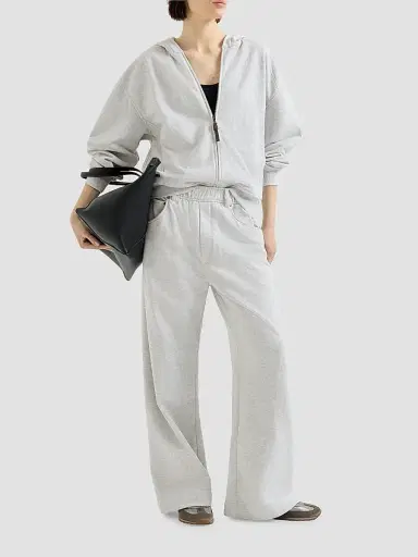 Brunello Cucinelli Women's Cotton Smooth French Terry Trousers - Silver - Size XXXXL | Thumbnail 6 Brunello Cucinelli Women's Cotton Smooth French Terry Trousers - Silver - Size XXXXL | Thumbnail 6