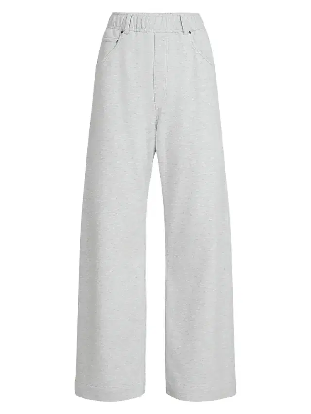 Brunello Cucinelli Women's Cotton Smooth French Terry Trousers - Silver - Size XXXXL