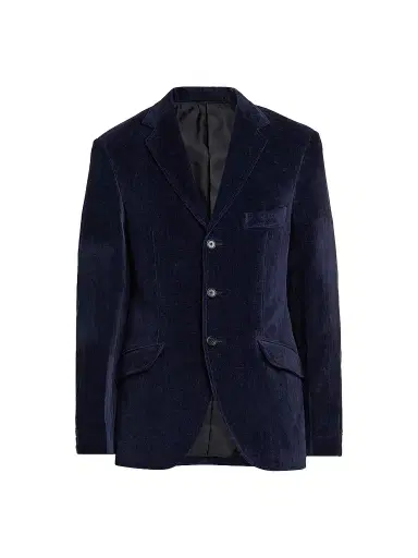 Jil Sander Men's Velvet Single-Breasted Jacket - Dark Blue | Thumbnail 1