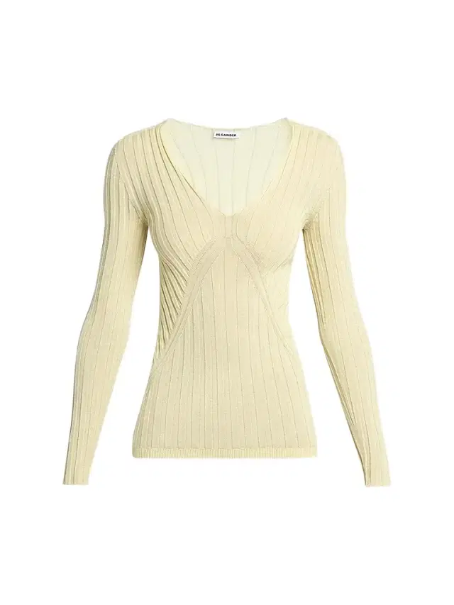 Jil Sander Women's Rib-Knit Cashmere-Silk Sweater - Lime Wash