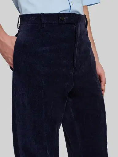 Jil Sander Men's Cotton-Linen Velvet Trousers - Midnight - Size 38 | Thumbnail 5 Jil Sander Men's Cotton-Linen Velvet Trousers - Midnight - Size 38 | Thumbnail 5