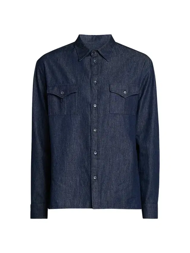 Jil Sander Men's Chambray Button-Front Utility Shirt - Magnet