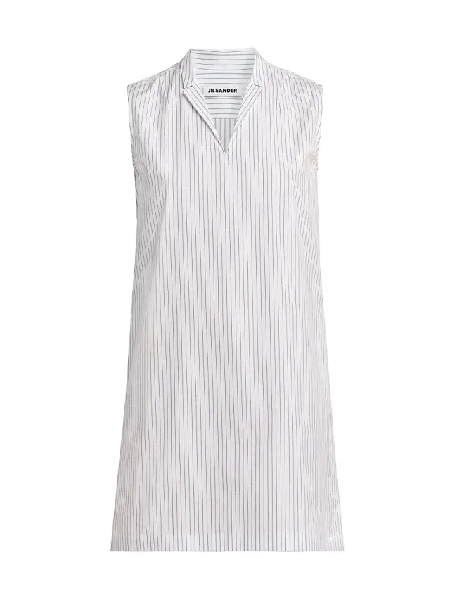 Jil Sander Women's Pinstriped Cotton Poplin Minidress - Artic Sea