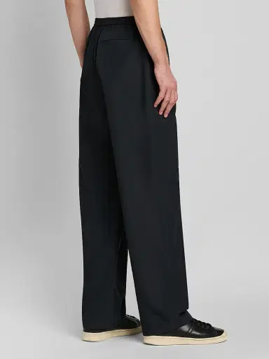 Jil Sander Men's Wide-Leg Pull-On Tech Trousers - Black - Size 38 | Thumbnail 3