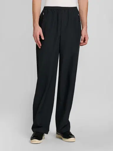 Jil Sander Men's Wide-Leg Pull-On Tech Trousers - Black - Size 38 | Thumbnail 4