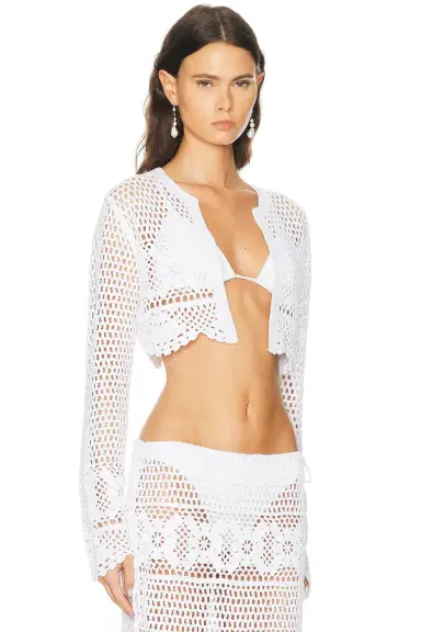 Skims Crochet Swim Cropped Cardigan | Thumbnail 2 Skims Crochet Swim Cropped Cardigan | Thumbnail 2