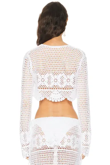 Skims Crochet Swim Cropped Cardigan | Thumbnail 3 Skims Crochet Swim Cropped Cardigan | Thumbnail 3
