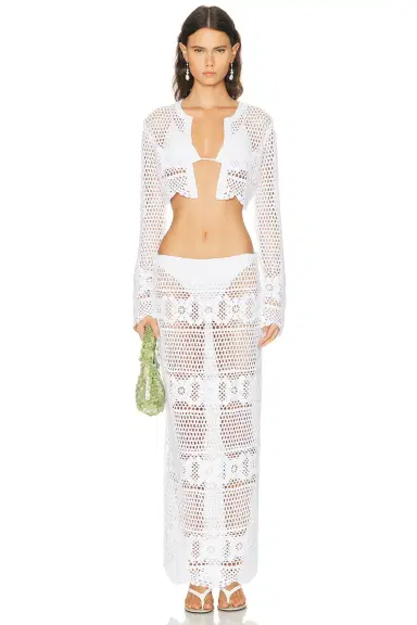 Skims Crochet Swim Cropped Cardigan | Thumbnail 4 Skims Crochet Swim Cropped Cardigan | Thumbnail 4