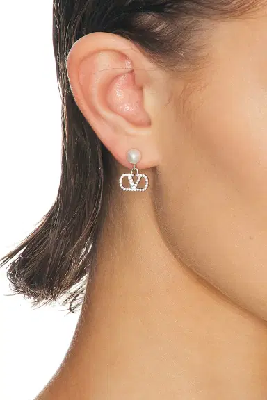 Valentino Garavani Vlogo Signature Pearl Earrings | Thumbnail 2