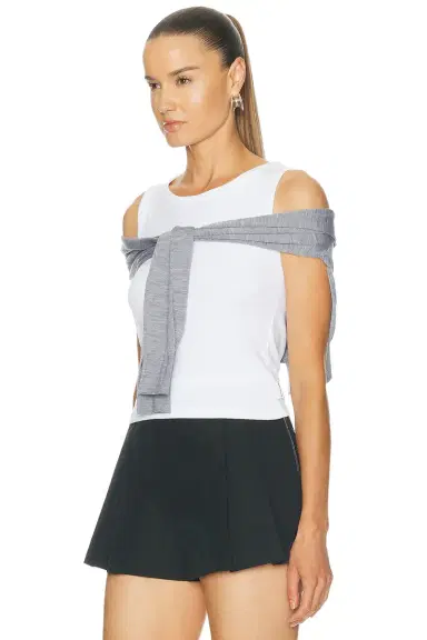 Alexander Wang Pre-Styled Tank Top With Draped Cardigan | Thumbnail 2