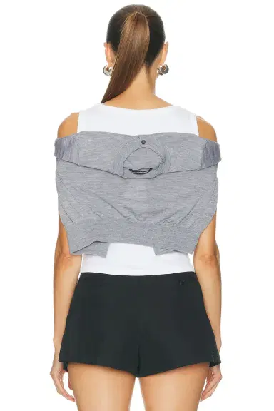 Alexander Wang Pre-Styled Tank Top With Draped Cardigan | Thumbnail 3