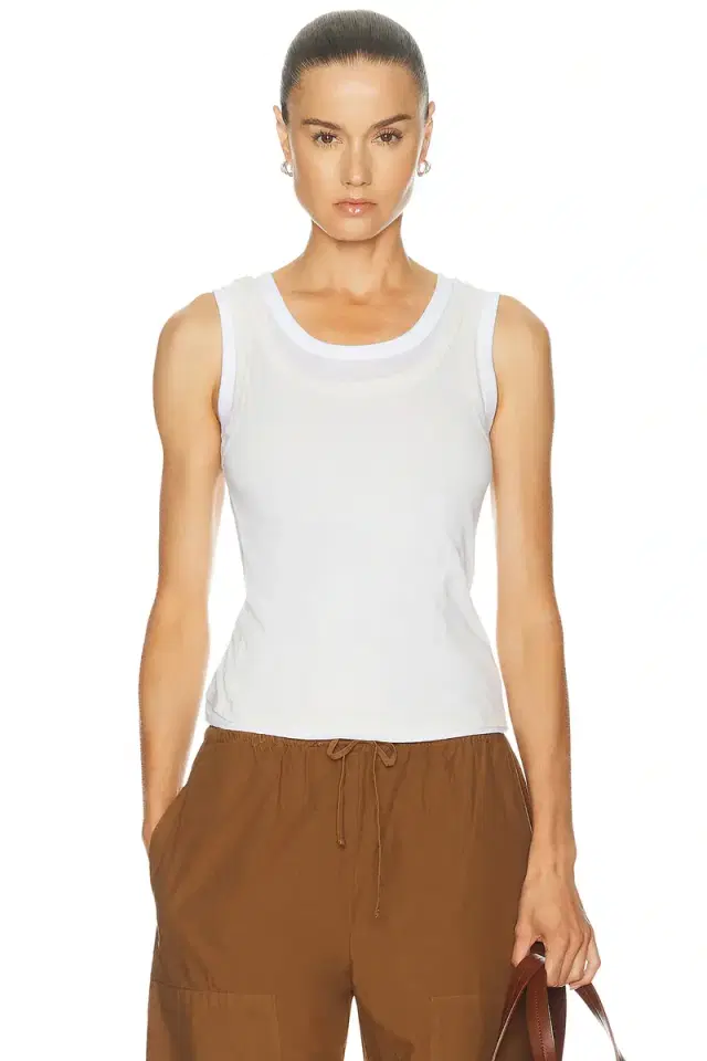 Enza Costa Tissue Jersey Layered Tank Top