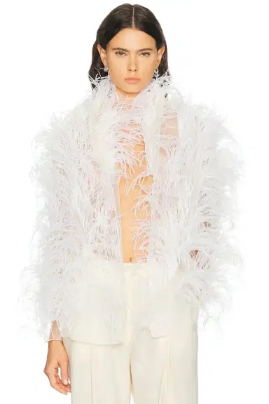 Lapointe Marbled Feathers Jacket | Thumbnail 1 Lapointe Marbled Feathers Jacket | Thumbnail 1