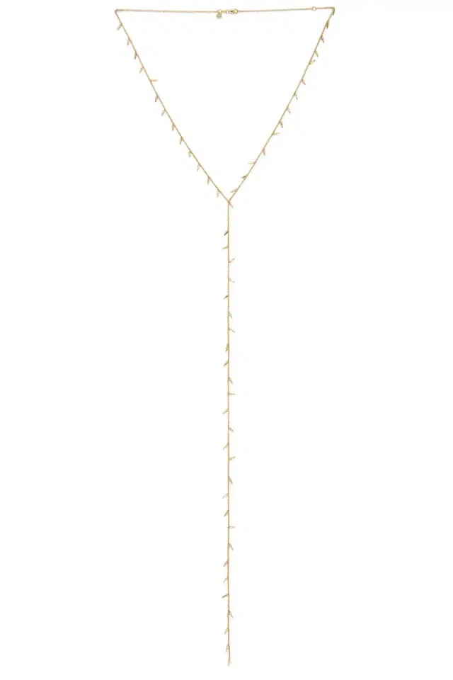Sydney Evan Small Pave Fringe Y Necklace