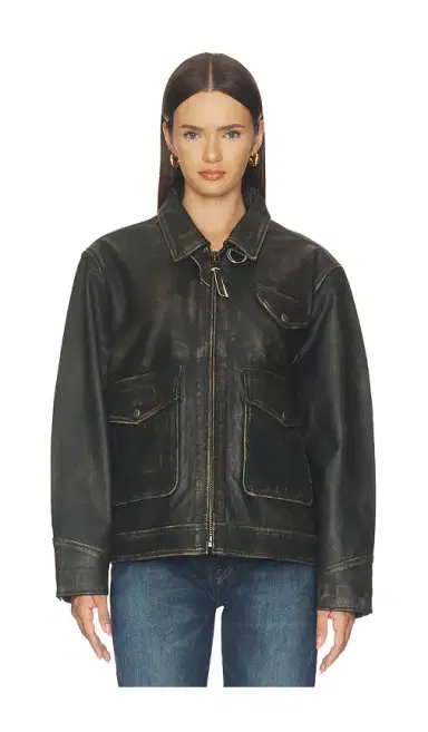 Found Distressed Leather Pocket Jacket | Thumbnail 2