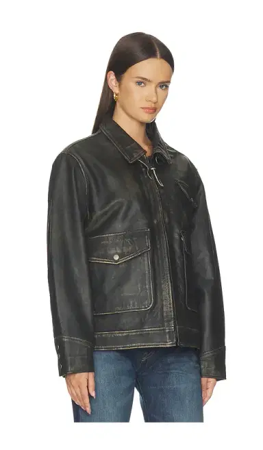 Found Distressed Leather Pocket Jacket | Thumbnail 3