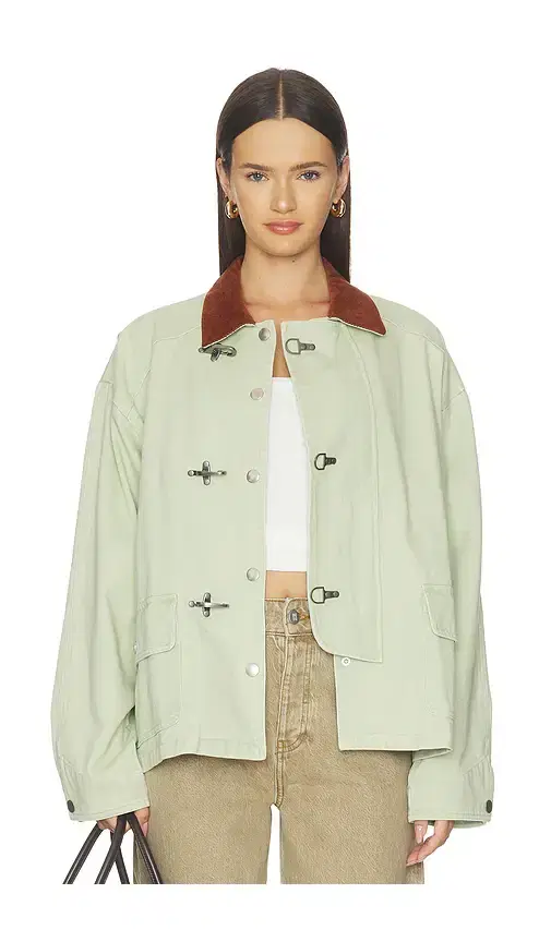 Found Washed Fireman Clasp Workshop Jacket