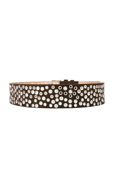 8 Other Reasons Studded Brown Suede Belt With Mixed Metal Grommets | Thumbnail 2