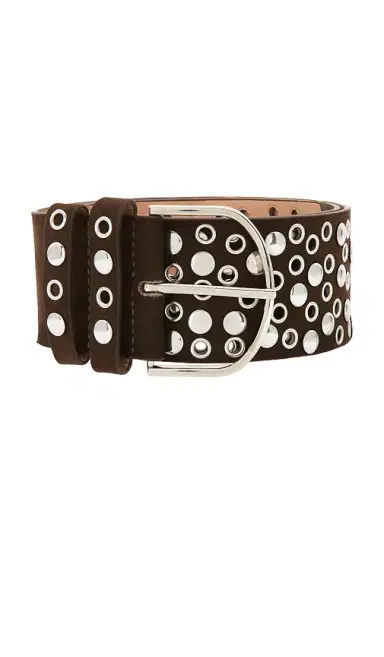 8 Other Reasons Studded Brown Suede Belt With Mixed Metal Grommets | Thumbnail 3