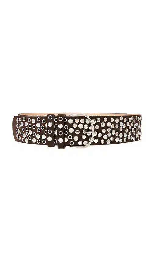 8 Other Reasons Studded Brown Suede Belt With Mixed Metal Grommets