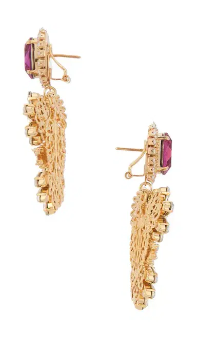 Anton Heunis Omega Clasp Crystal Floral Motif Pendant Earrings | Thumbnail 2 Anton Heunis Omega Clasp Crystal Floral Motif Pendant Earrings | Thumbnail 2
