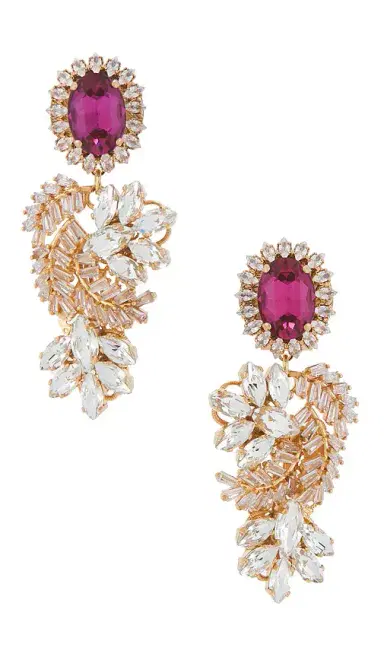 Anton Heunis Omega Clasp Crystal Floral Motif Pendant Earrings | Thumbnail 1 Anton Heunis Omega Clasp Crystal Floral Motif Pendant Earrings | Thumbnail 1