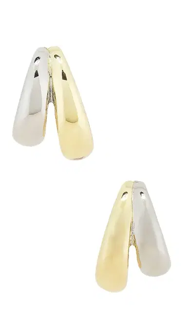 BaubleBar Mixed Metal Double Hoop Earrings | Thumbnail 3