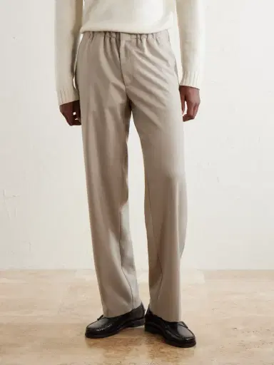 Lardini Straight-Leg Stretch-Wool Flannel Trousers - Men | Thumbnail 3