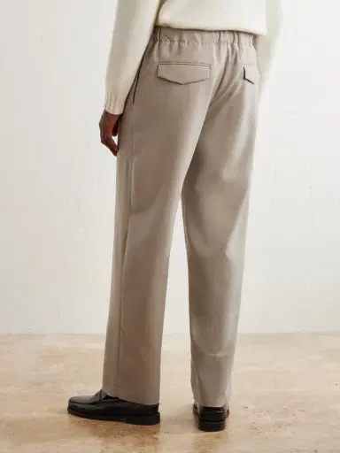 Lardini Straight-Leg Stretch-Wool Flannel Trousers - Men | Thumbnail 4