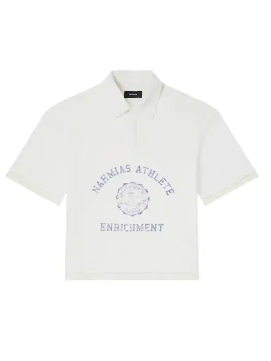 Nahmias Destroyed Logo-Print Pointelle-Knit Cotton Polo Shirt - Men | Thumbnail 1