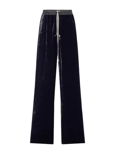 Rick Owens Bela Wide-Leg Drawstring Velour Trousers - Men | Thumbnail 1