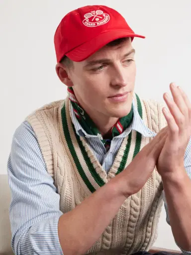 Drake's Embroidered Cotton-Twill Cap - Men | Thumbnail 3