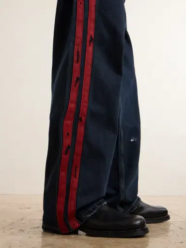 Nahmias Destroyed Wide-Leg Striped Jeans - Men | Thumbnail 5 Nahmias Destroyed Wide-Leg Striped Jeans - Men | Thumbnail 5