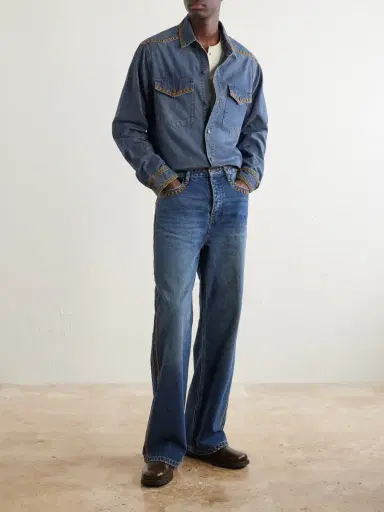 MANAAKI Tukutuku Embroidered Denim Shirt - Men | Thumbnail 2