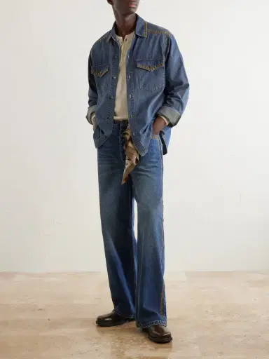 MANAAKI Tukutuku Straight-Leg Embroidered Organic Jeans - Men | Thumbnail 2 MANAAKI Tukutuku Straight-Leg Embroidered Organic Jeans - Men | Thumbnail 2