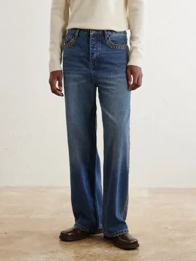 MANAAKI Tukutuku Straight-Leg Embroidered Organic Jeans - Men | Thumbnail 3 MANAAKI Tukutuku Straight-Leg Embroidered Organic Jeans - Men | Thumbnail 3