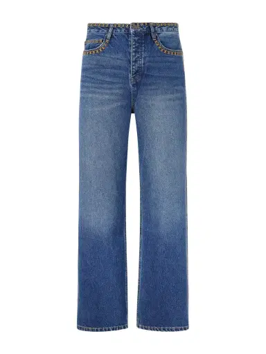 MANAAKI Tukutuku Straight-Leg Embroidered Organic Jeans - Men | Thumbnail 1 MANAAKI Tukutuku Straight-Leg Embroidered Organic Jeans - Men | Thumbnail 1