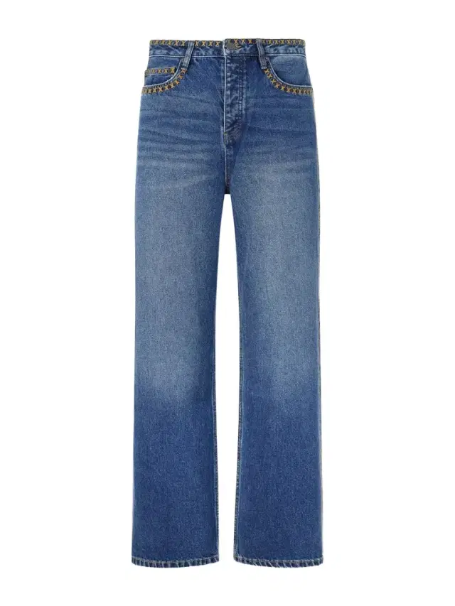 Tukutuku Straight-Leg Embroidered Organic Jeans - Men