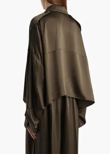 Khaite Bodine Top In Dark Olive Silk | Thumbnail 4 Khaite Bodine Top In Dark Olive Silk | Thumbnail 4
